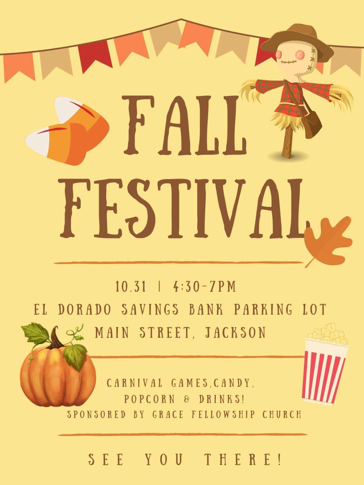 Fall Festival flyer yellow background
